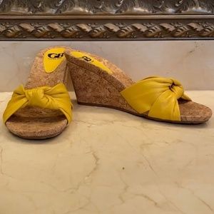 Gianni Bini Yellow Wedge Sandals - Size 9